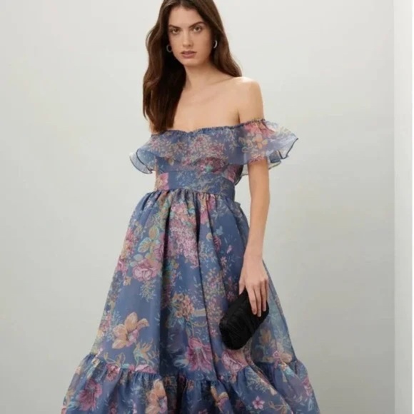 Selkie Dresses & Skirts - SELKIE The Romance Novel Gown/Dress in Blue Floral (size L)